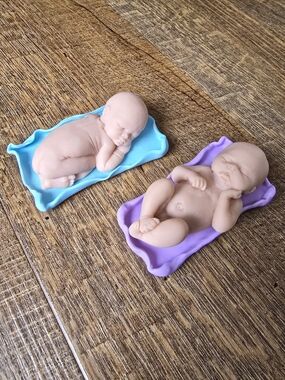 ​2pc Miniature Polymer Clay Baby Set – Ready to Paint / DIY Art Dolls
